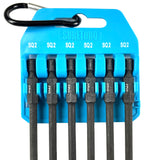6Pcs Magnetic Impact Square Power Bit Set 6" with Carabiner Clip