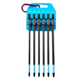6Pcs Magnetic Impact Square Power Bit Set 6" with Carabiner Clip