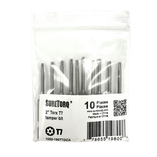 TORX® Tamper Resistant Turned Down Shank Power Bits 2" Bulk