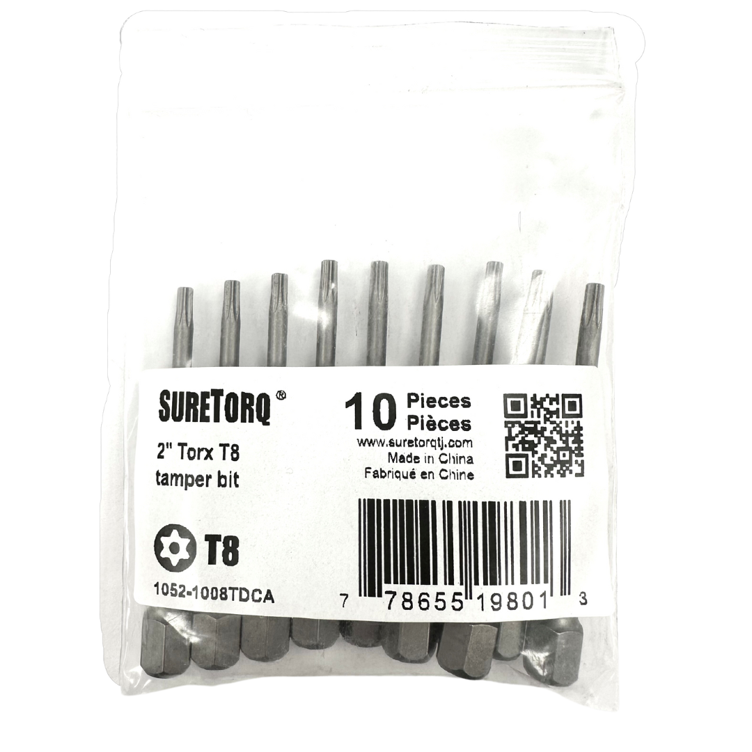 TORX® Tamper Resistant Turned Down Shank Power Bits 2" Bulk