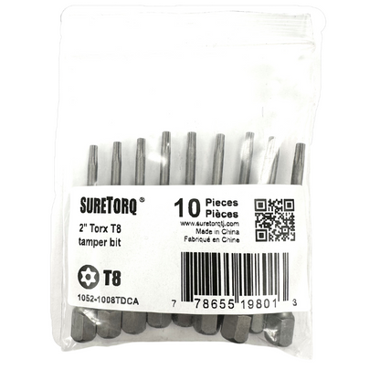 TORX® Tamper Resistant Turned Down Shank Power Bits 2" Bulk