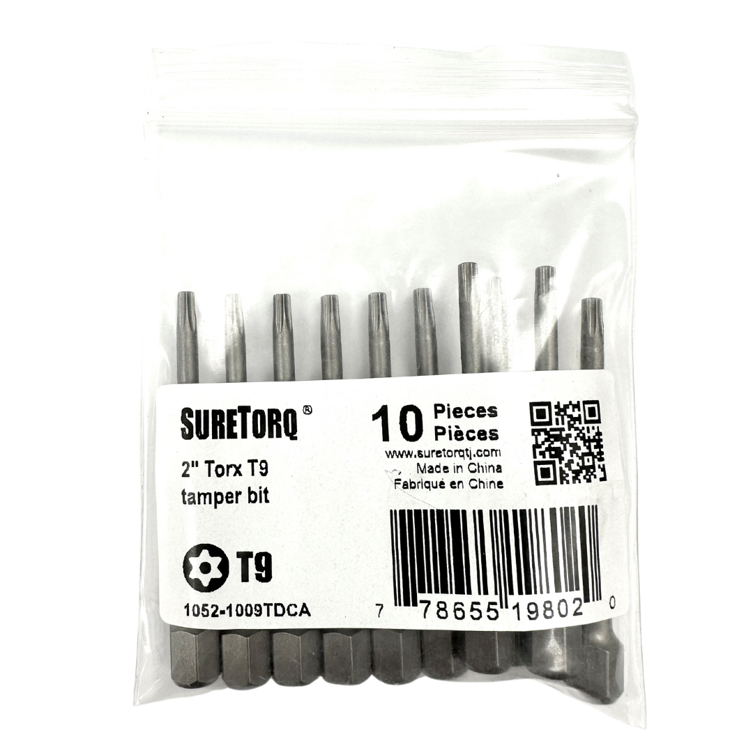 TORX® Tamper Resistant Turned Down Shank Power Bits 2" Bulk