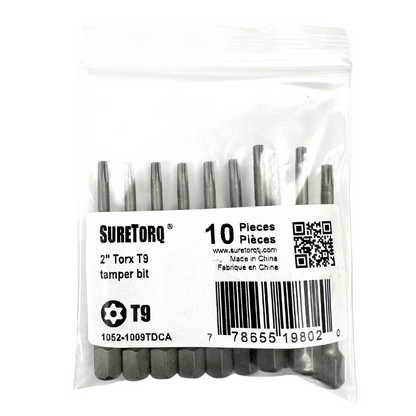 TORX® Tamper Resistant Turned Down Shank Power Bits 2" Bulk