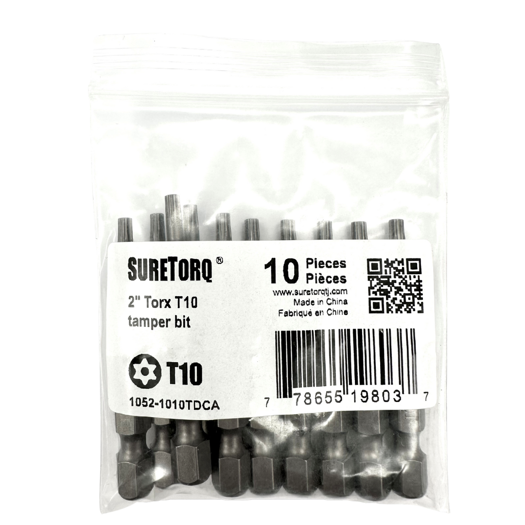 TORX® Tamper Resistant Turned Down Shank Power Bits 2" Bulk