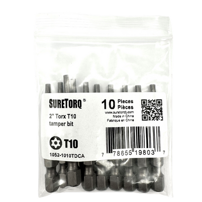 TORX® Tamper Resistant Turned Down Shank Power Bits 2" Bulk