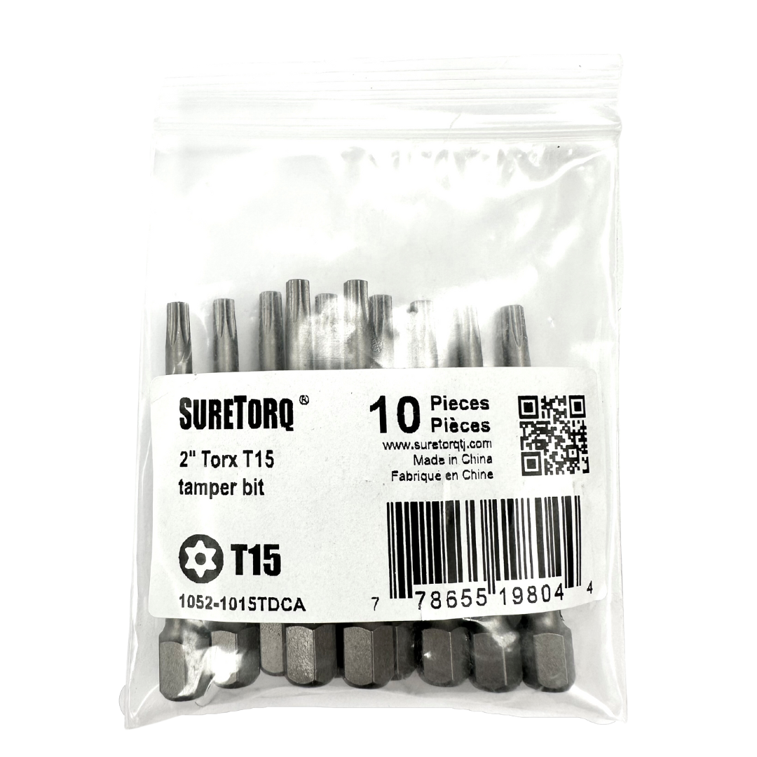 TORX® Tamper Resistant Turned Down Shank Power Bits 2" Bulk