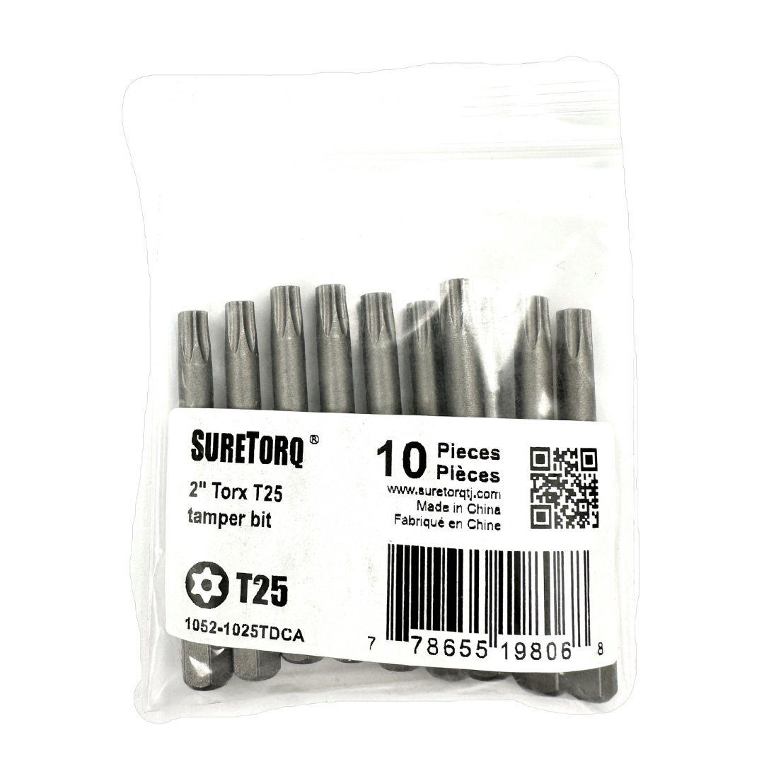 TORX® Tamper Resistant Turned Down Shank Power Bits 2" Bulk
