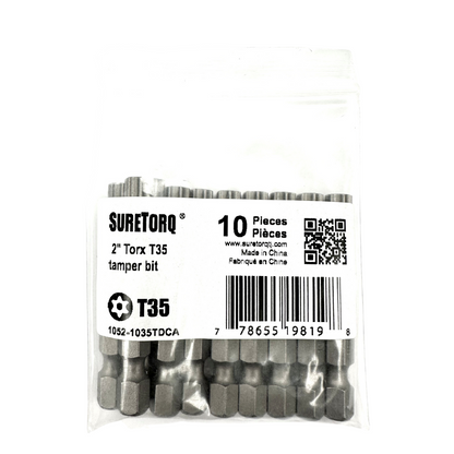 TORX® Tamper Resistant Turned Down Shank Power Bits 2" Bulk
