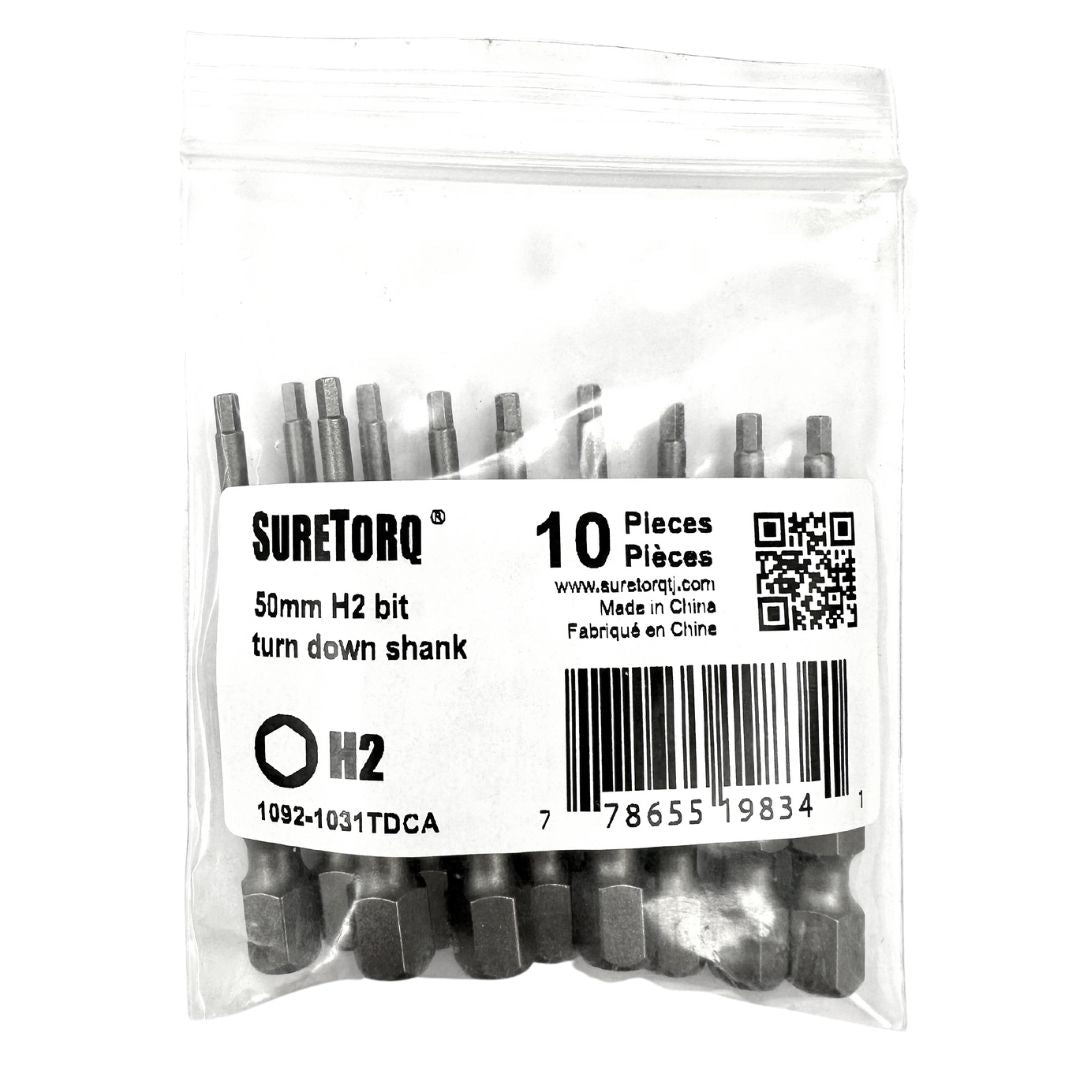Hex Reduced Shank Power Bits 2" Bulk  (Metric)
