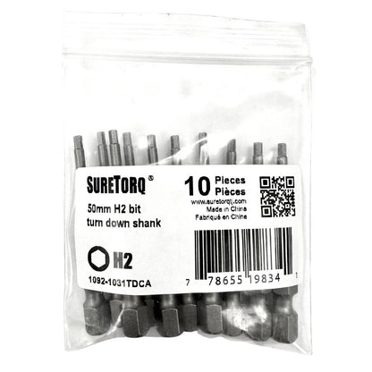 Hex Reduced Shank Power Bits 2" Bulk  (Metric)