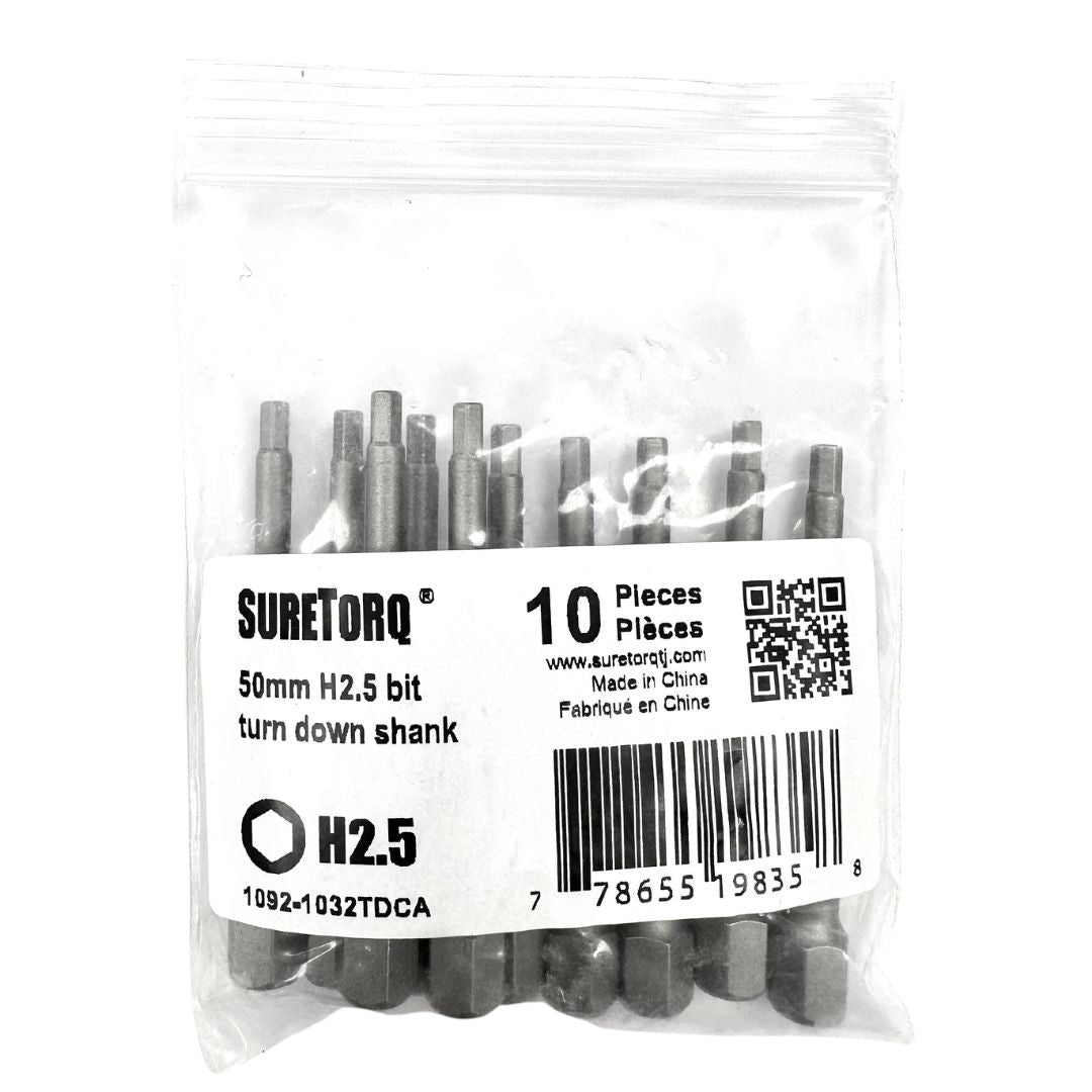 Hex Reduced Shank Power Bits 2" Bulk  (Metric)