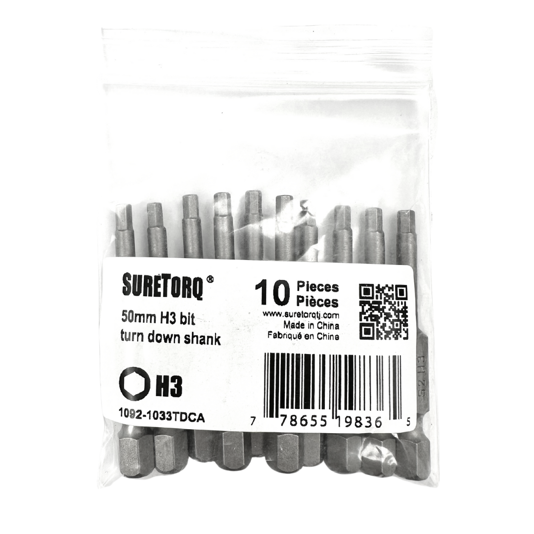 Hex Reduced Shank Power Bits 2" Bulk  (Metric)