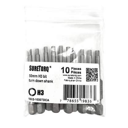 Hex Reduced Shank Power Bits 2" Bulk  (Metric)