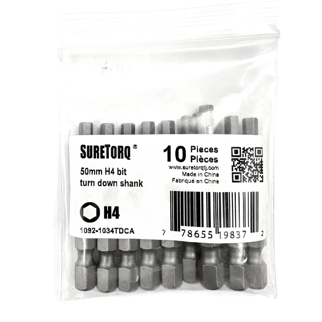 Hex Reduced Shank Power Bits 2" Bulk  (Metric)