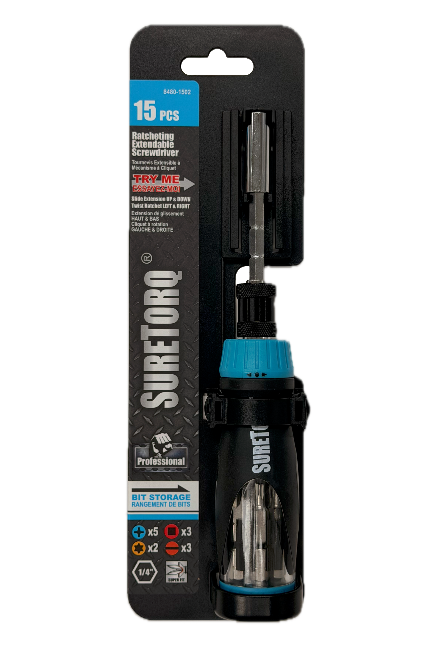 15 Piece Ratcheting Extendable Screwdriver