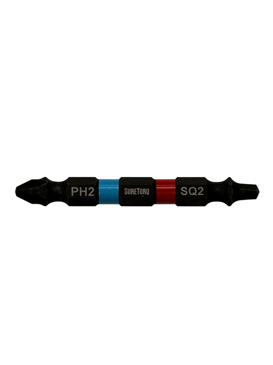Magnetic Impact Double Ended Bit, Colour Ring PH / SQ 2 1/2" Bulk