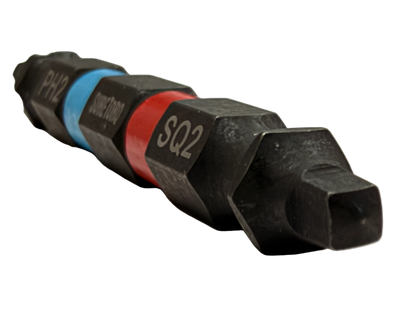 Magnetic Impact Double Ended Bit, Colour Ring PH / SQ 2 1/2" Bulk