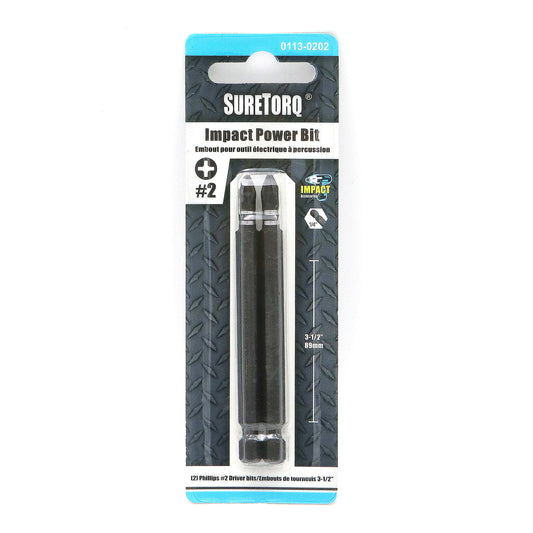 Impact Power Bits 3-1/2" Card 2pcs