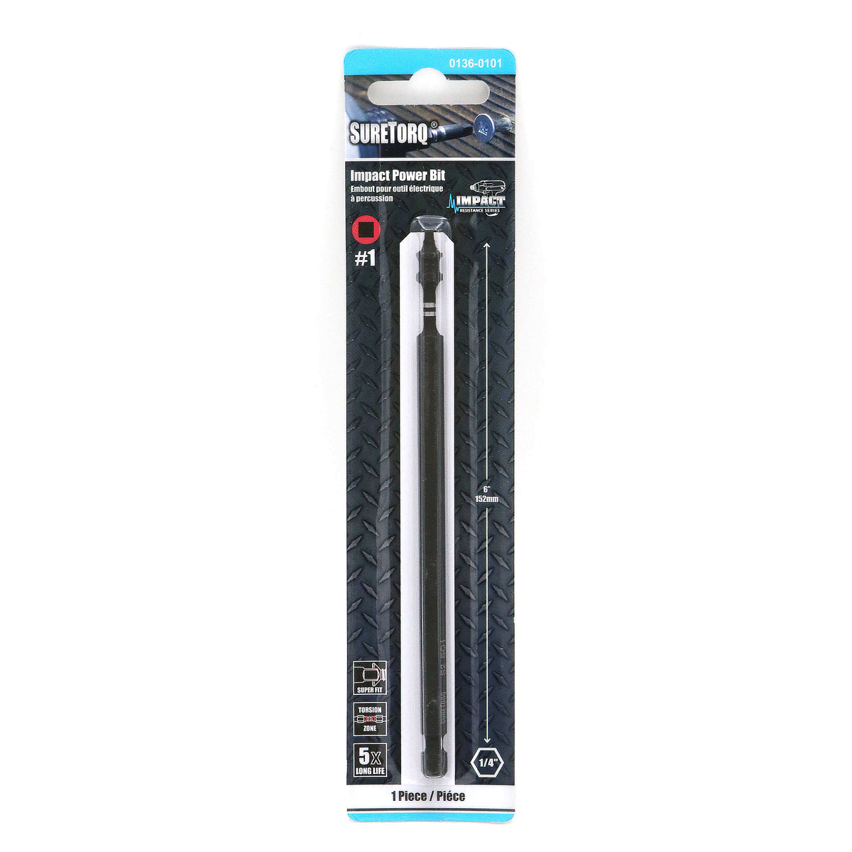 Impact Square Power Bits 6" Card 1pcs