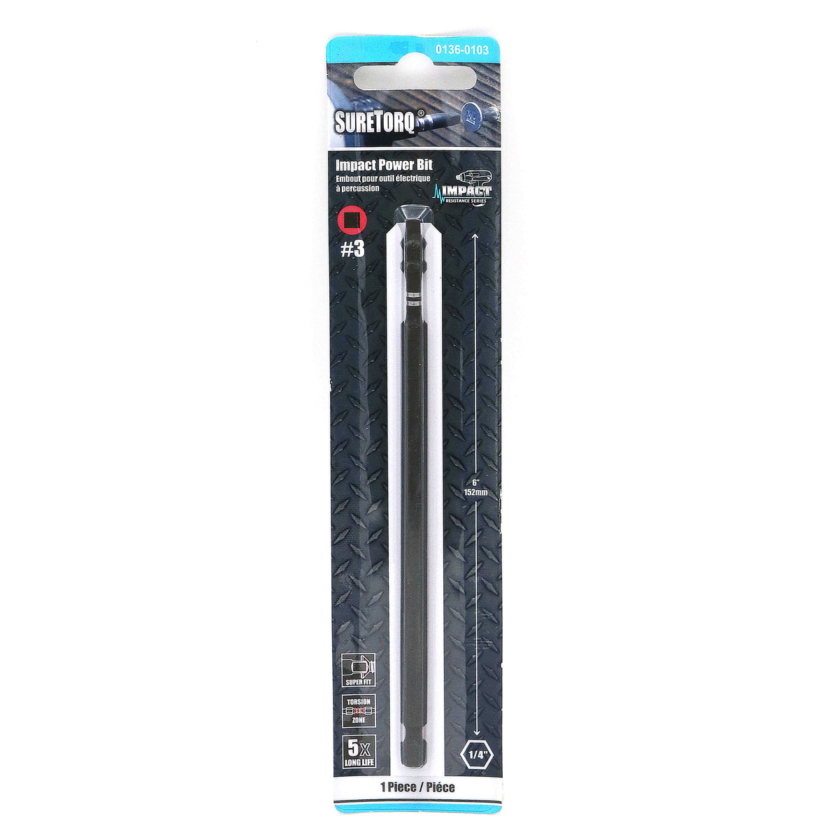 Impact Square Power Bits 6" Card 1pcs