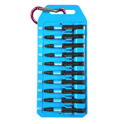 10 Piece Magnetic Impact Square Power Bit Set 2" with Carabiner Clip