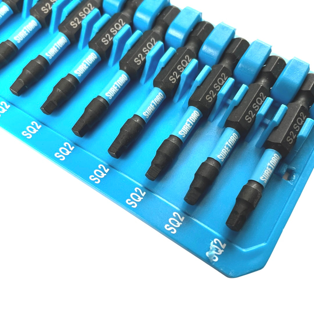 10 Piece Magnetic Impact Square Power Bit Set 2" with Carabiner Clip