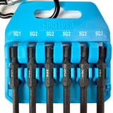 6Pcs Magnetic Impact Square Power Bit Set 3-1/2" with Carabiner Clip