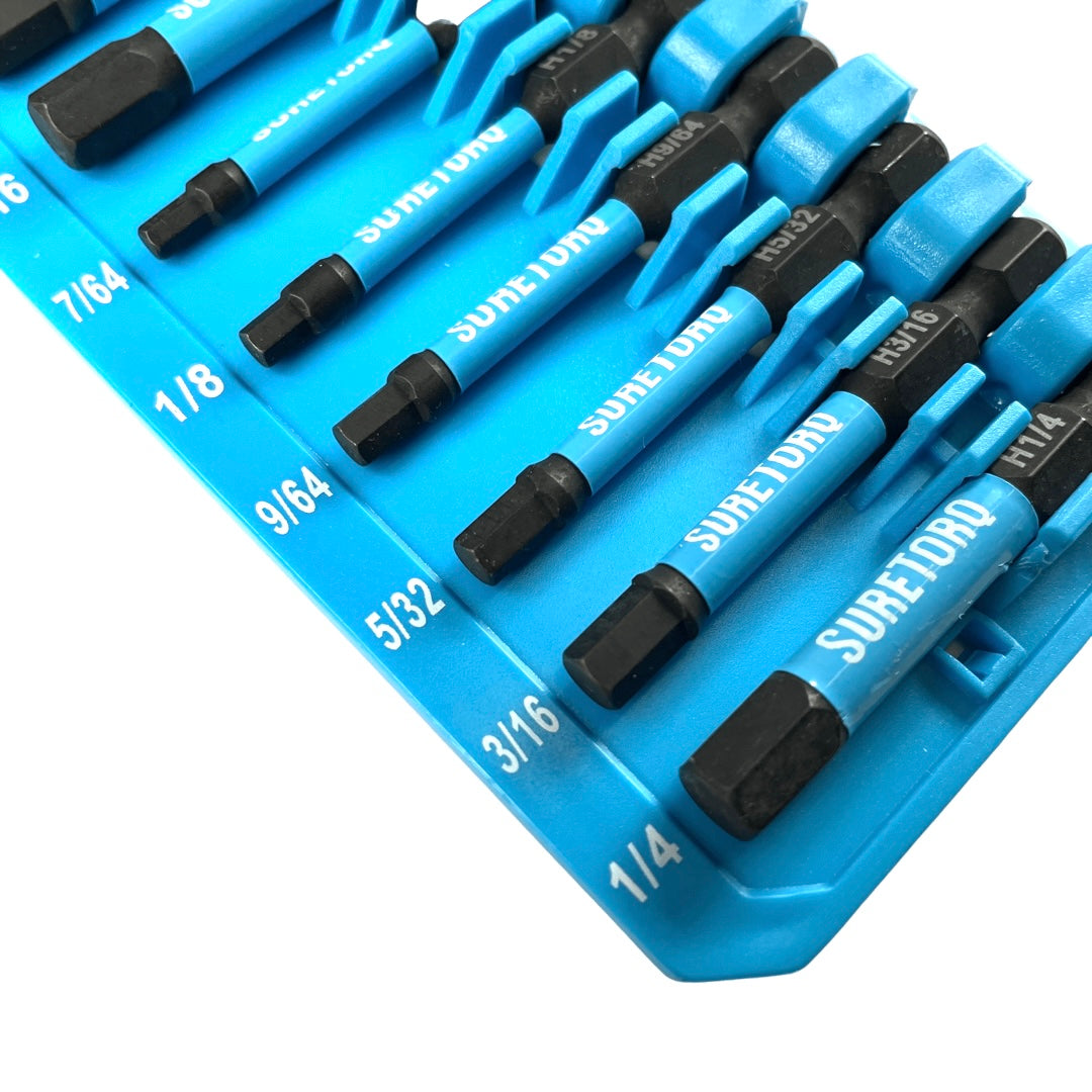 10 Piece Magnetic Impact Hex Power Bit Set 2" with Carabiner Clip