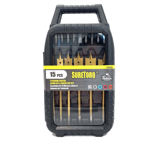 15 Piece Titanium Coated Spade Bit & Power Bit Set