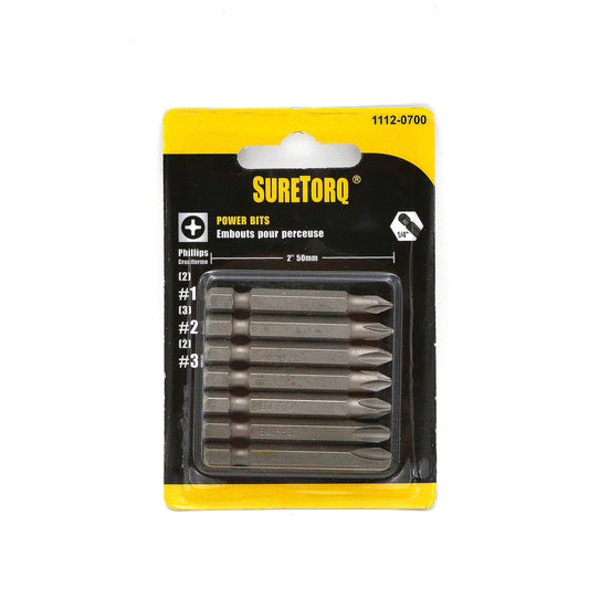 Assorted Phillips Power Bits 2" Card