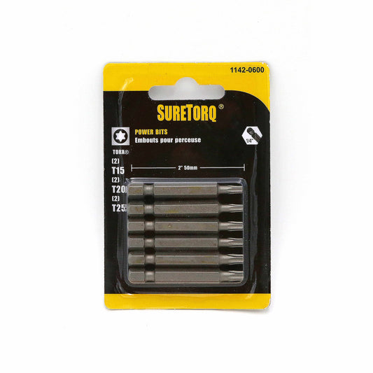 Assorted TORX® Power Bits 2" Card