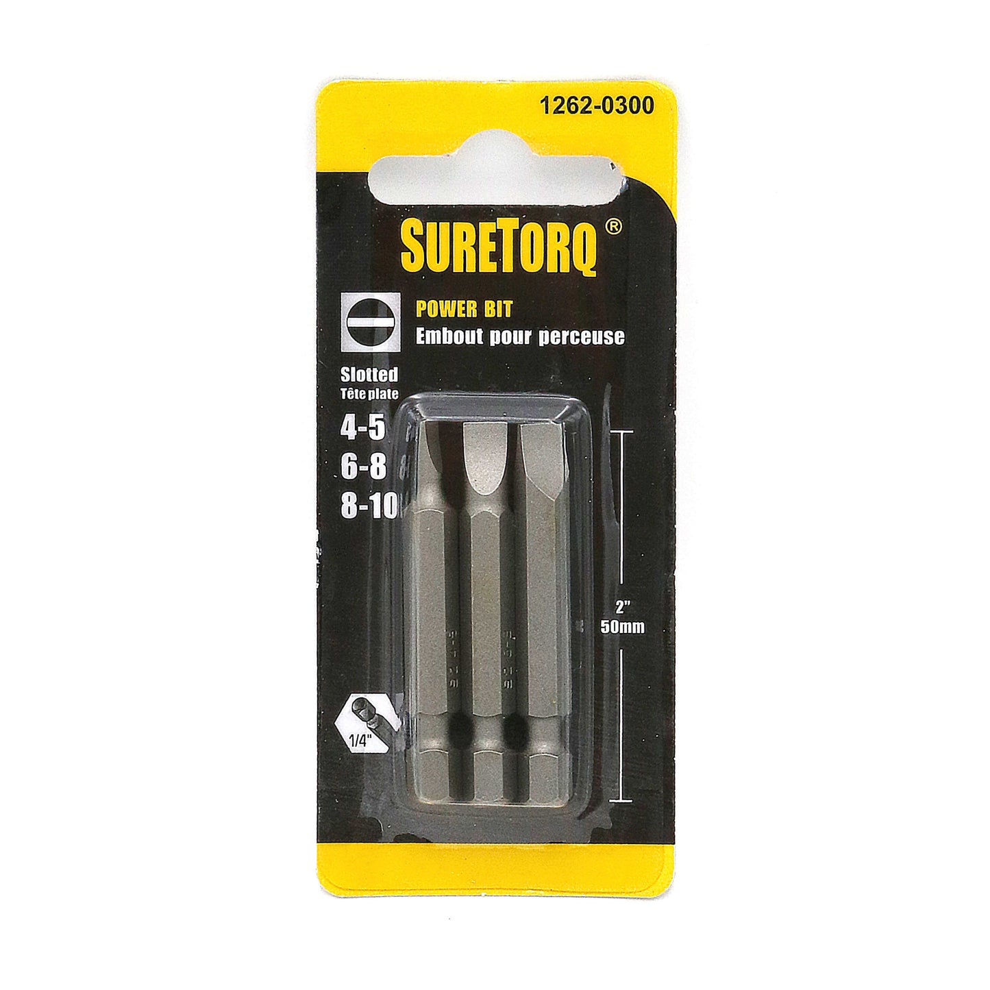 Assorted Slotted Power Bits 2" Card