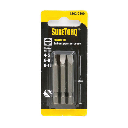 Assorted Slotted Power Bits 2" Card