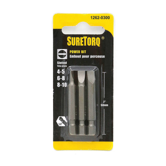 Assorted Slotted Power Bits 2" Card