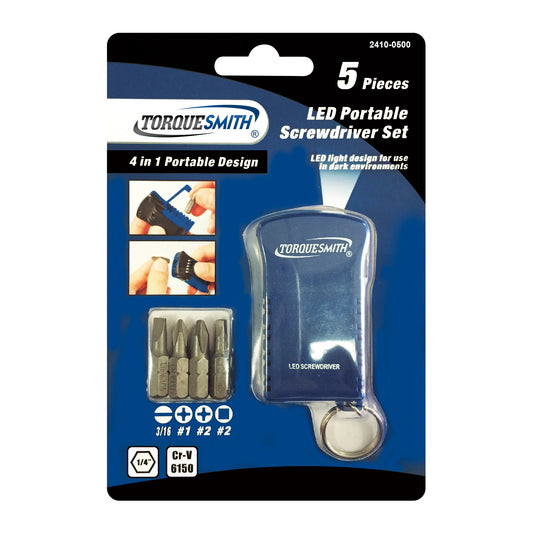 5 Piece LED Portable Screw Driver Set